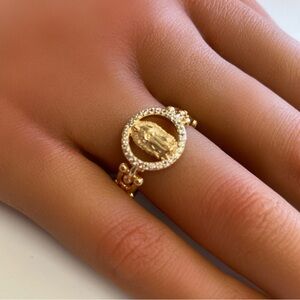 18k Gold Filled Guadalupe Adjustable U-Link Ring